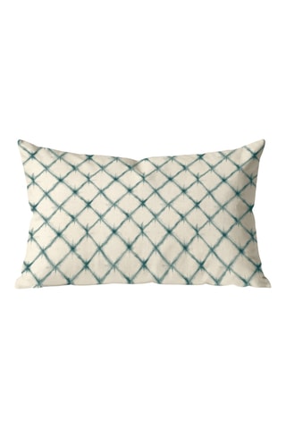 Capa de almofada Aspe - Azul-petróleo e cru