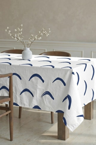 Toalha de mesa em resina anti-nódoas retangular Calella - Azul-marinho