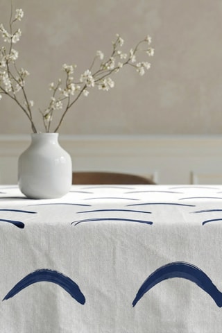 Toalha de mesa em resina anti-nódoas retangular Calella - Azul-marinho