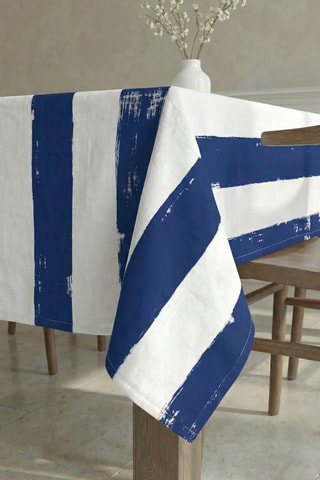 Toalha de mesa em resina anti-nódoas retangular - Azul-marinho