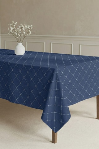 Toalha de mesa em resina anti-nódoas retangular - Azul-marinho