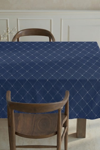 Toalha de mesa em resina anti-nódoas retangular - Azul-marinho