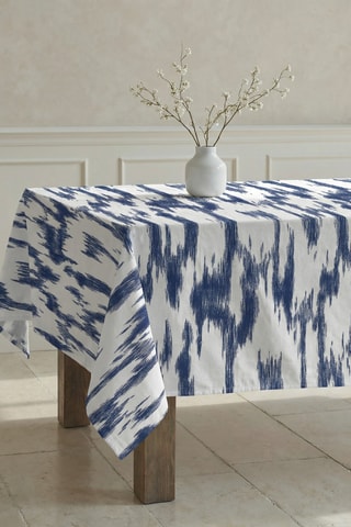 Toalha de mesa em resina anti-nódoas retangular - Azul-marinho