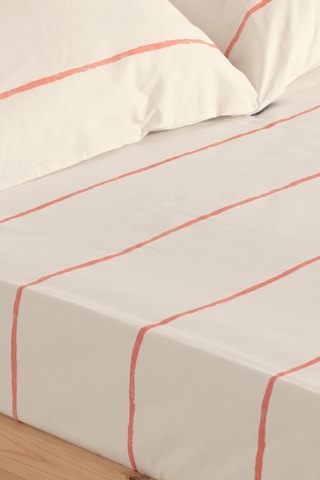 Lençol-capa em percal de algodão 200 fios/cm² Ibiza - Coral