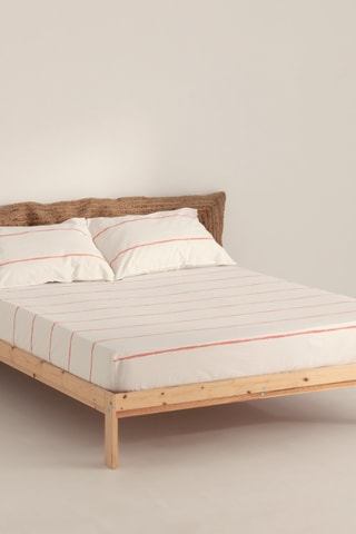 Lençol-capa em percal de algodão 200 fios/cm² Ibiza - Coral