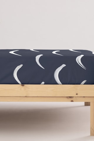 Lençol liso em algodão percal 79 fios/cm² Calella - Azul-noite