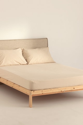 Conjunto de lençóis em algodão percal 79 fios/cm² Caravaca - Cinzento