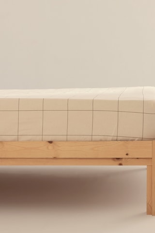 Lençol-capa em percal de algodão 200 fios/cm² Fortuna - Cinzento