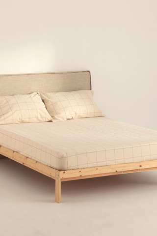 Lençol-capa em percal de algodão 200 fios/cm² Fortuna - Cinzento