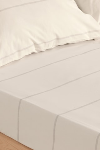 Lençol-capa em percal de algodão 200 fios/cm² Ibiza - Cinzento