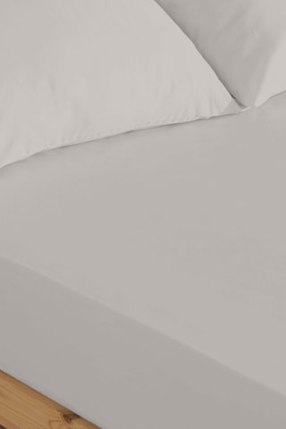 Lençol-capa em percal de algodão 200 fios/cm² Lisa - Cinzento