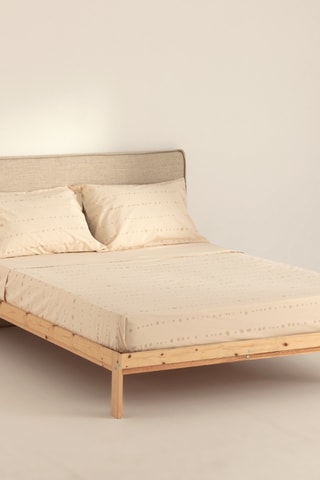 Conjunto de lençóis em percal de algodão 200 fios/cm² Fabara - Bege