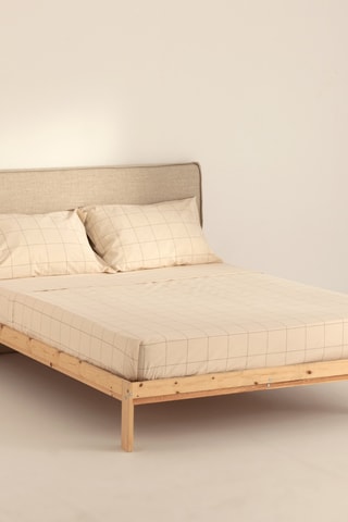 Conjunto de lençóis em percal de algodão 200 fios/cm² Fortuna - Cinzento