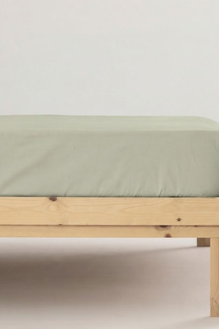 Lençol-capa em algodão 200 fios/cm² Lisa - Bege