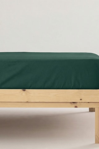 Lençol-capa em algodão 200 fios/cm² Lisa - Verde-esmeralda