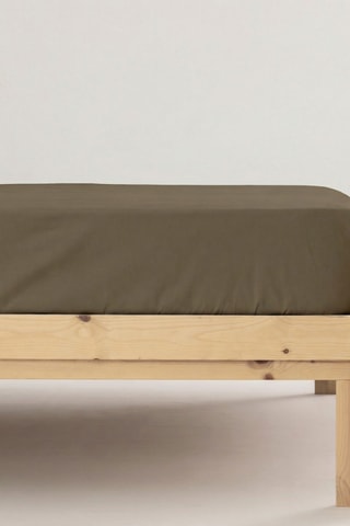 Lençol-capa em algodão 200 fios/cm² Lisa - Castanho