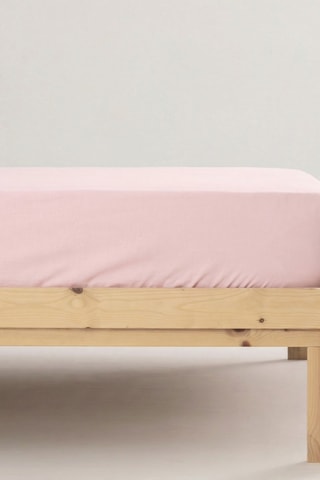 Lençol-capa em algodão 200 fios/cm² Lisa - Rosa-claro