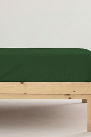 Lençol-capa em algodão 200 fios/cm² Lisa - verde-escuro