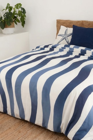 Housse de couette en percale de coton 79 fils/cm² Albir - Bleu marine