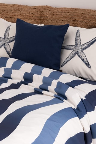 Housse de couette en percale de coton 79 fils/cm² Albir - Bleu marine