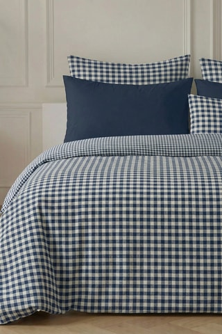 Housse de couette en percale de coton 79 fils/cm² Calafat - Bleu marine