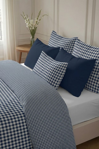Housse de couette en percale de coton 79 fils/cm² Calafat - Bleu marine