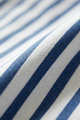 Housse de couette en percale de coton 79 fils/cm² Tavernes - Blanc et bleu marine