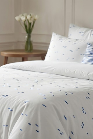 Housse de couette réversible en percale de coton 79 fils/cm² Bellreguard - Blanc