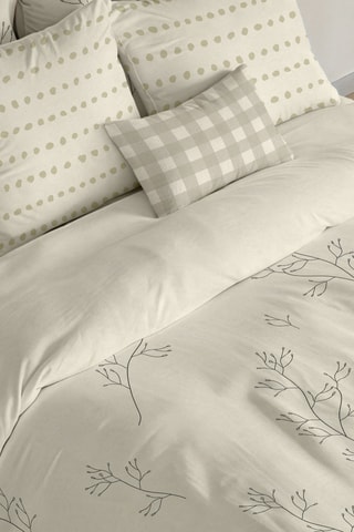 Capa de edredão reversível em percal de algodão 79 fios/cm² Alzira - Cinzento-escuro e branco