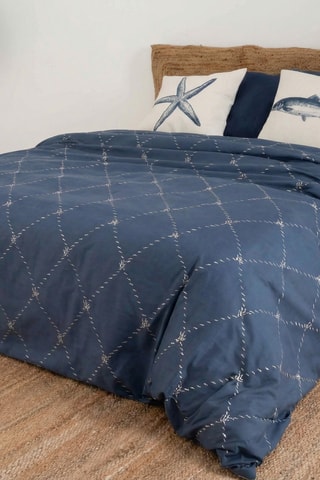 Housse de couette en percale de coton 79 fils/cm² Benicàssim - Bleu cobalt