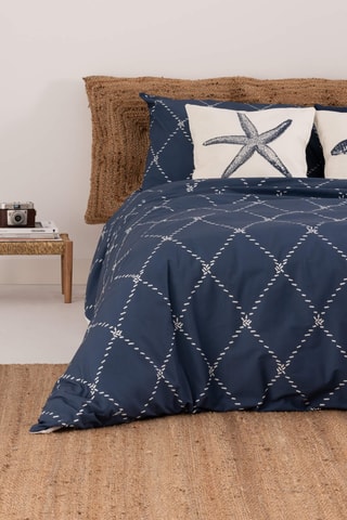 Housse de couette en percale de coton 79 fils/cm² Benicàssim - Bleu cobalt