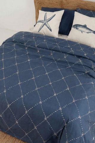 Housse de couette en percale de coton 79 fils/cm² Benicàssim - Bleu cobalt