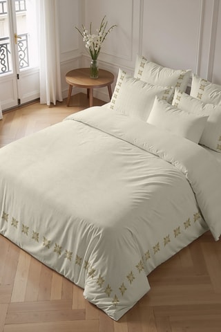 Capa de edredão reversível em percal de algodão 79 fios/cm² Ferreira - Bege