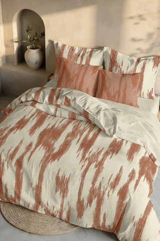 Capa de edredão reversível em percal de algodão 79 fios/cm² Mahón - Coral