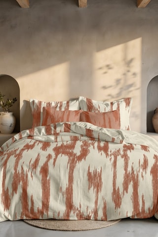 Capa de edredão reversível em percal de algodão 79 fios/cm² Mahón - Coral