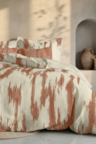 Capa de edredão reversível em percal de algodão 79 fios/cm² Mahón - Coral