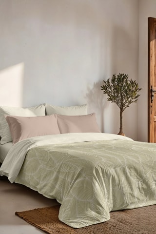 Capa de edredão reversível em percal de algodão 79 fios/cm² Nijar - Bege