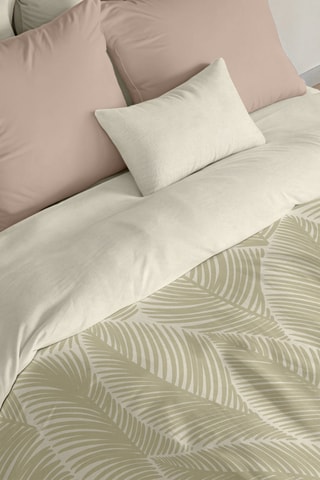 Capa de edredão reversível em percal de algodão 79 fios/cm² Nijar - Bege