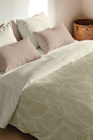 Capa de edredão reversível em percal de algodão 79 fios/cm² Nijar - Bege