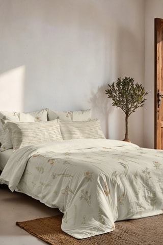 Capa de edredão reversível em percal de algodão 79 fios/cm² Siurana - Branco