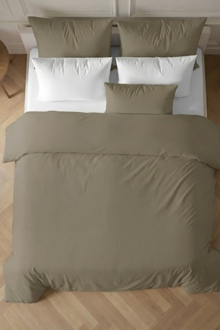 Capa de edredão em percal de algodão 79 fios/cm² Greige - Castanho