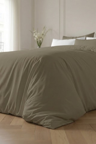 Capa de edredão em percal de algodão 79 fios/cm² Greige - Castanho