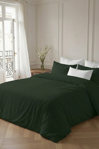 Capa de edredão em algodão 79 fios/cm² - Verde-escuro