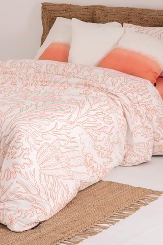 Housse de couette en percale de coton 79 fils/cm² Begur - Corail