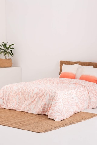 Housse de couette en percale de coton 79 fils/cm² Begur - Corail
