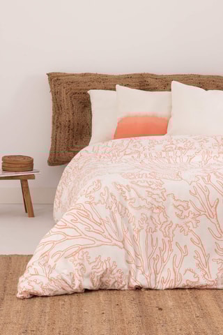 Housse de couette en percale de coton 79 fils/cm² Begur - Corail