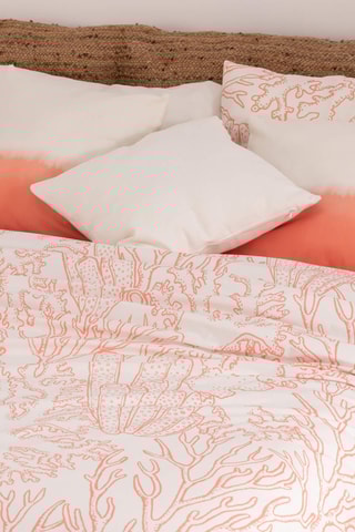 Housse de couette en percale de coton 79 fils/cm² Begur - Corail