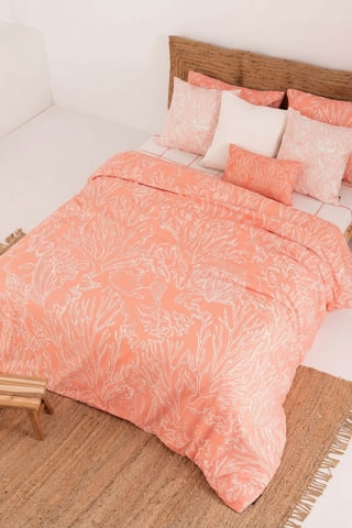 Housse de couette en percale de coton 79 fils/cm² Estarit - Corail