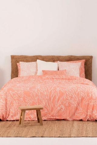 Housse de couette en percale de coton 79 fils/cm² Estarit - Corail
