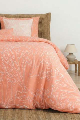 Housse de couette en percale de coton 79 fils/cm² Estarit - Corail